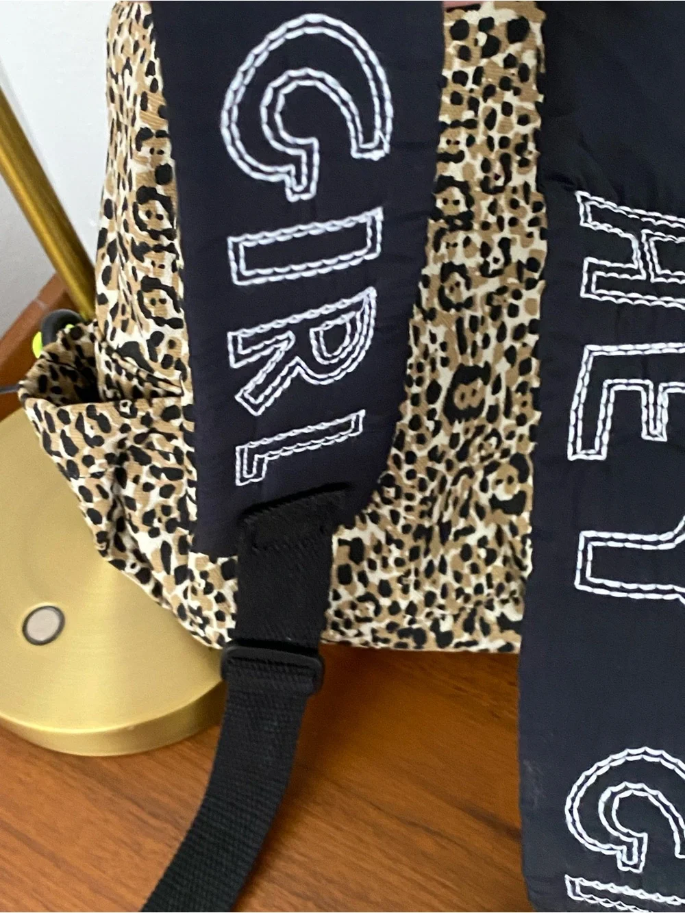 Zara Leopard Print Mini Backpack - Black & Tan